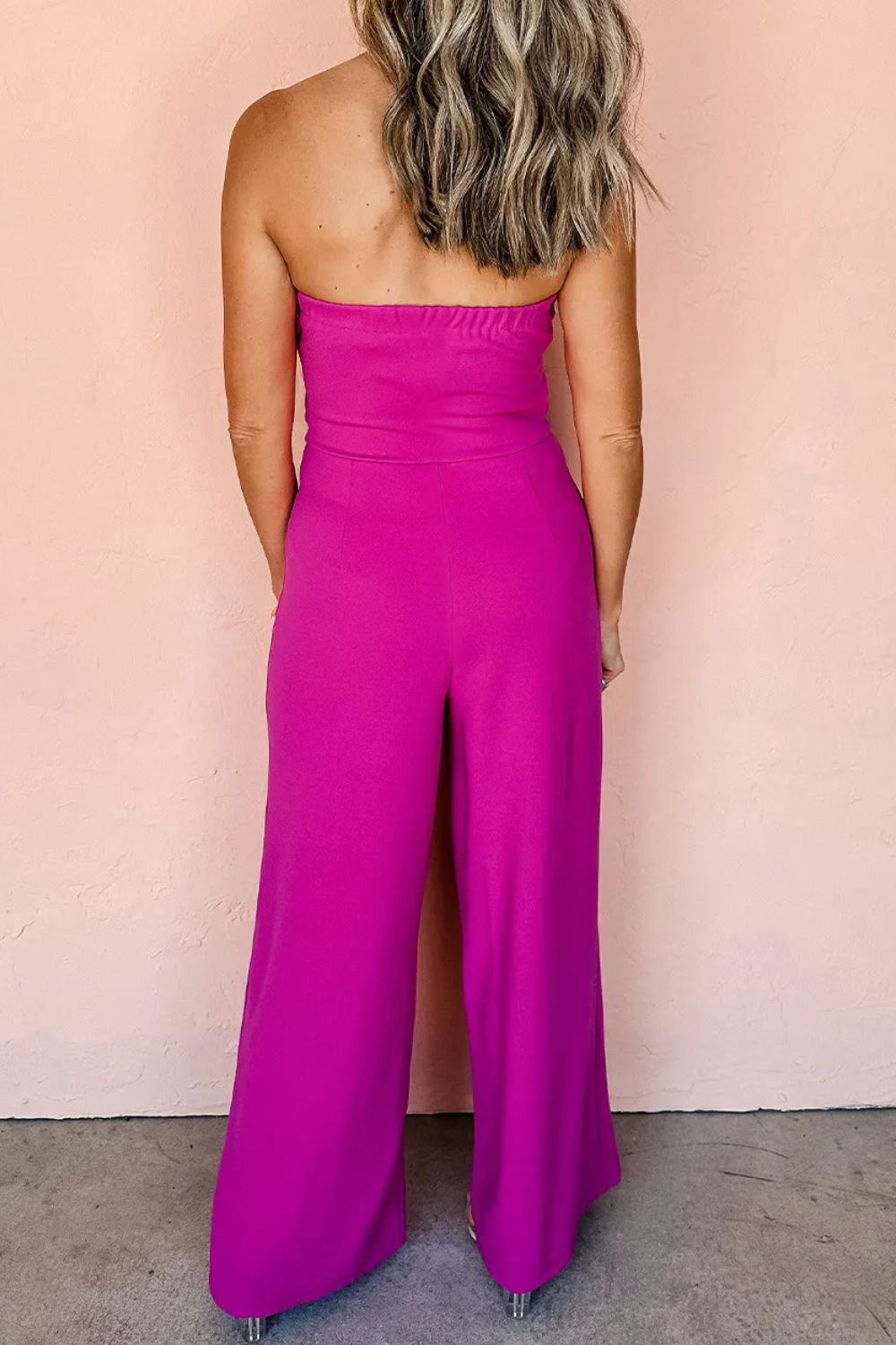 Fashion Tied Tube Wide Leg Jumpsuit