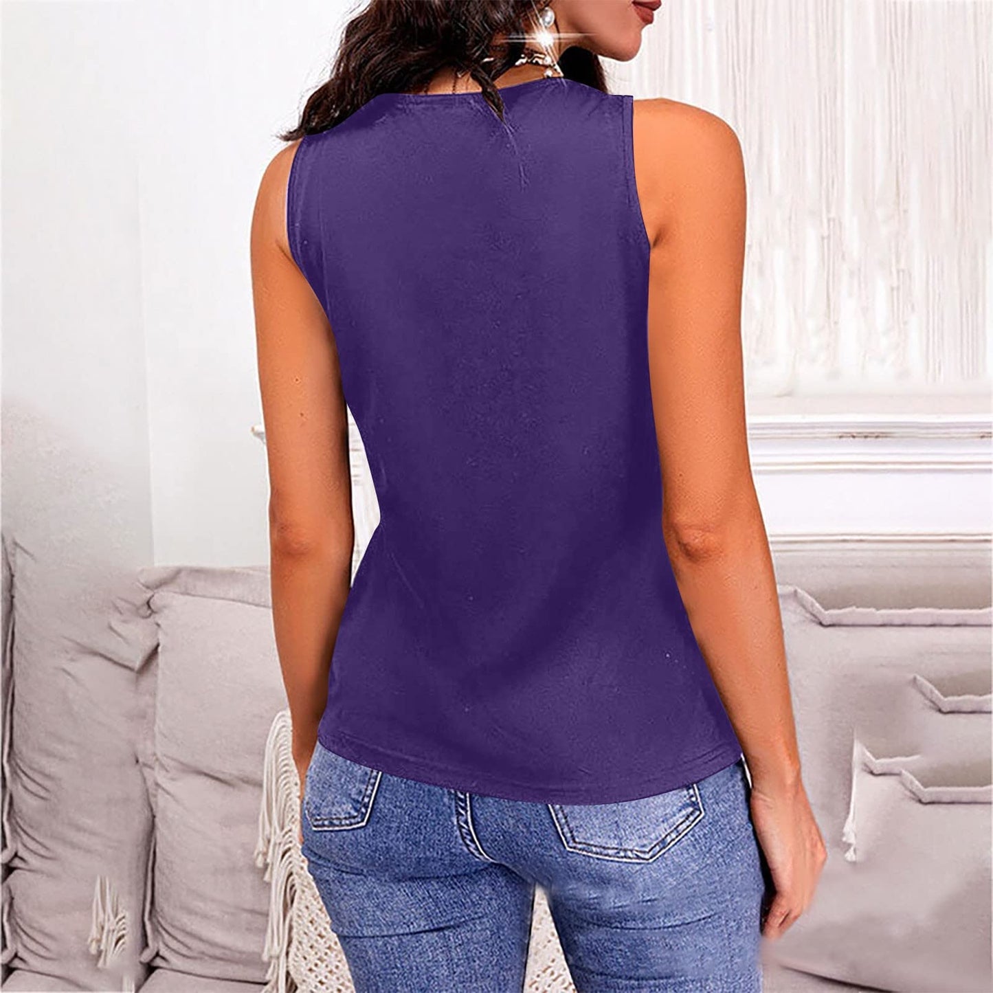 Full Size V-Neck Wide Strap Tank - xclsvafashion.com