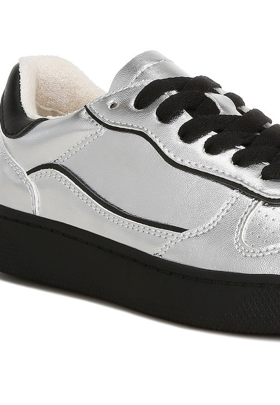 Fashionista Metallic Faux Leather Sneakers