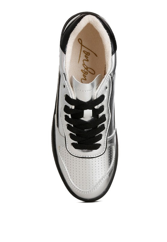 Fashionista Metallic Faux Leather Sneakers