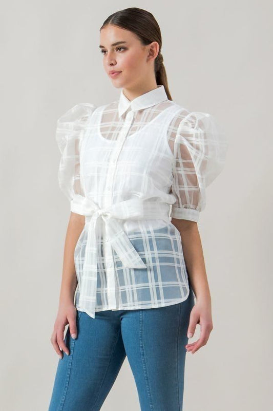 Fashionista See-thru Organza Top