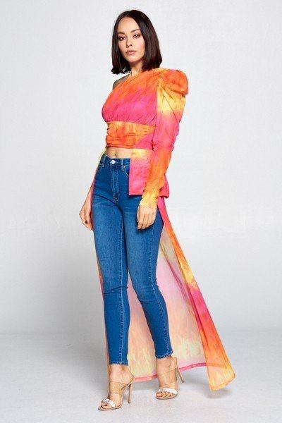 Fashionista Tie Dye One Shoulder Top