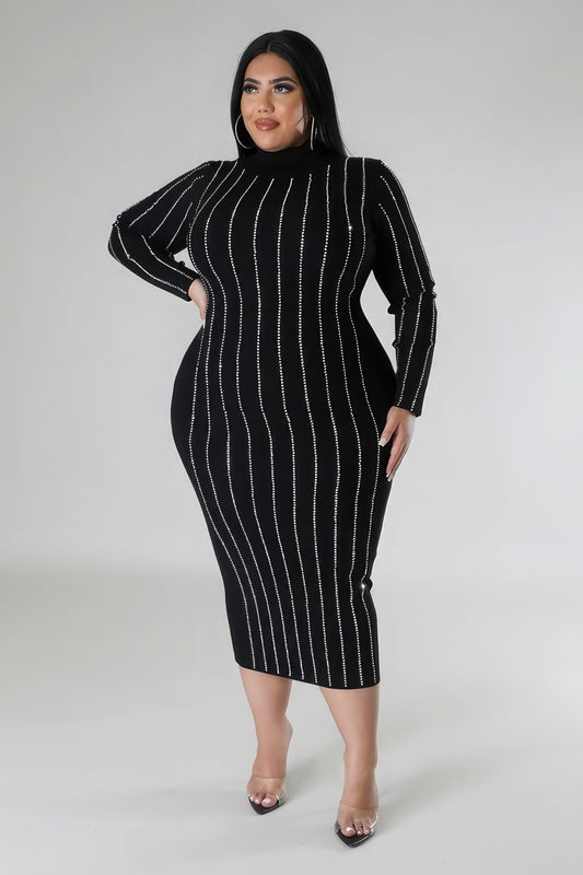 Fashionista Black Turtle Neck Dress