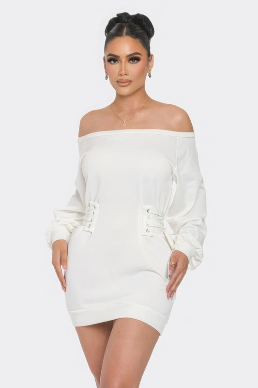 Fashionista White Off Shoulder Mini Dress