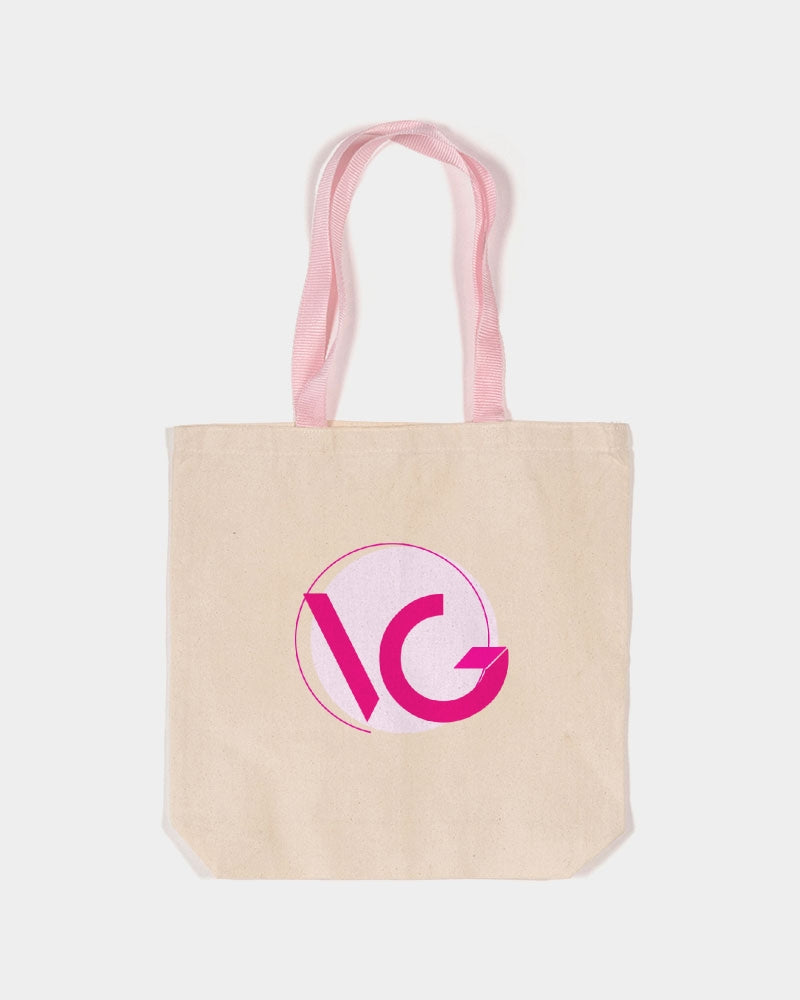 VGQRCODE Canvas Tote with Contrast-Color Handles | Q-Tees