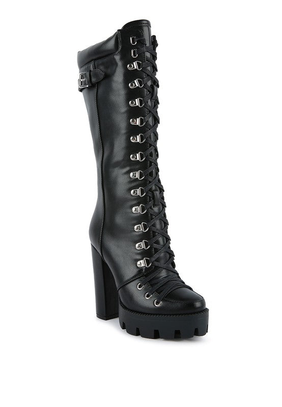 MAGNOLIA Cushion Collared Lace Up Boots - xclsvafashion.com