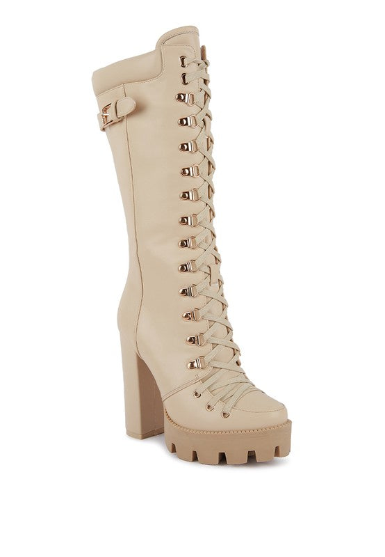 MAGNOLIA Cushion Collared Lace Up Boots - xclsvafashion.com