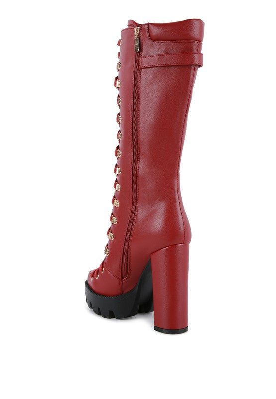 MAGNOLIA Cushion Collared Lace Up Boots - xclsvafashion.com