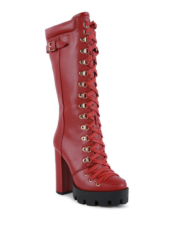 MAGNOLIA Cushion Collared Lace Up Boots - xclsvafashion.com