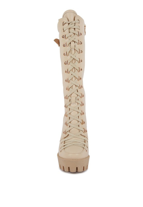 MAGNOLIA Cushion Collared Lace Up Boots - xclsvafashion.com