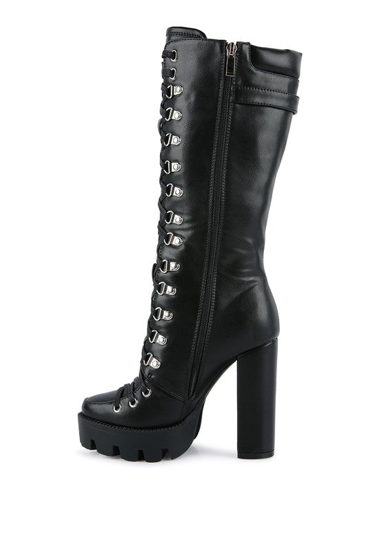 MAGNOLIA Cushion Collared Lace Up Boots - xclsvafashion.com