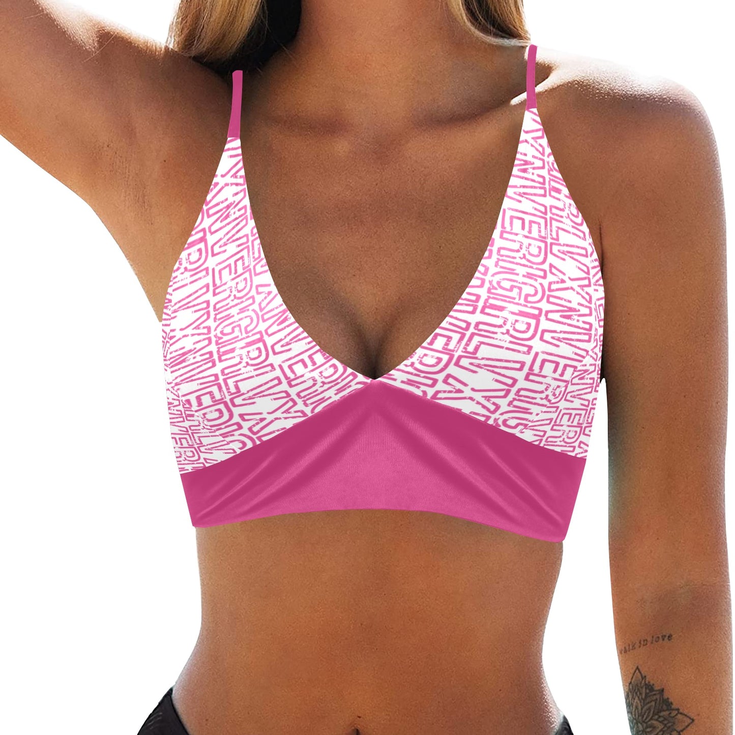 VGVXN White and Pink Crop Top