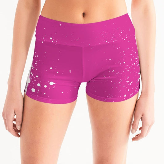 VGVXN Splashes Pink and White Yoga Shorts