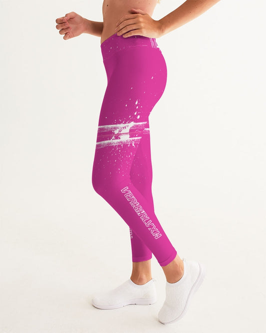 VGVXN Splashes Pink and White Yoga Pants