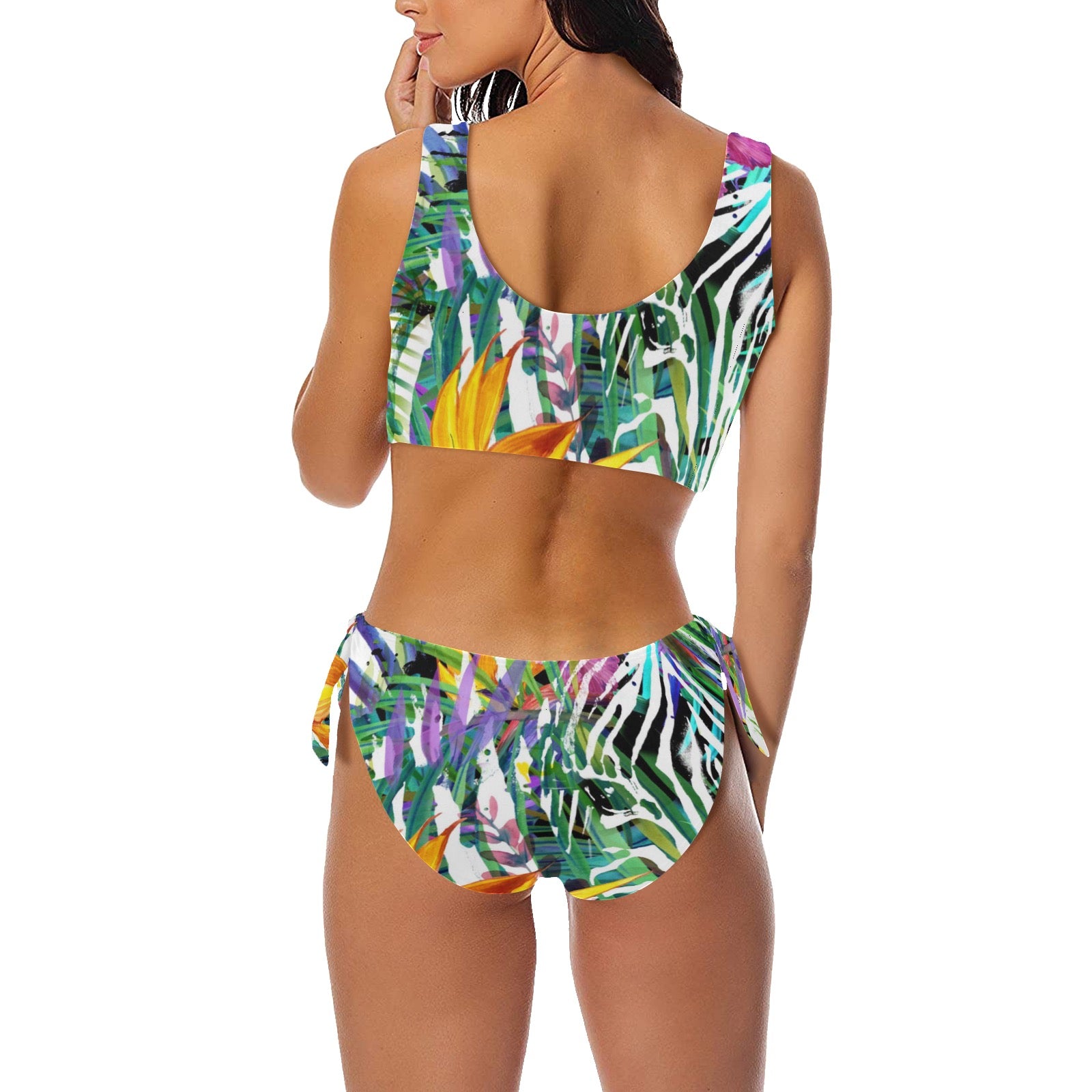 VG Tropical Front Bow Tie Bikini Swimsuit XCLSVAFASHION