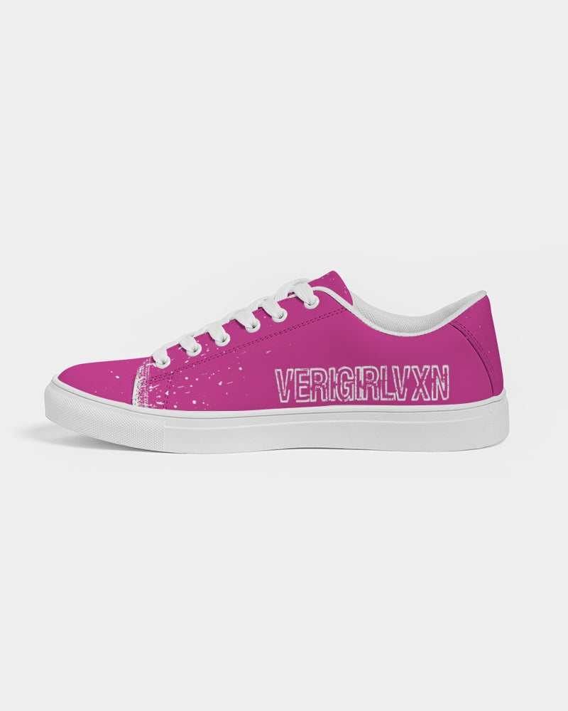 VGVXN Splashes Pink and White Faux-Leather Sneaker