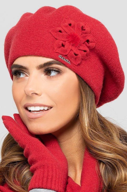 Fashionista Red Floral Beret