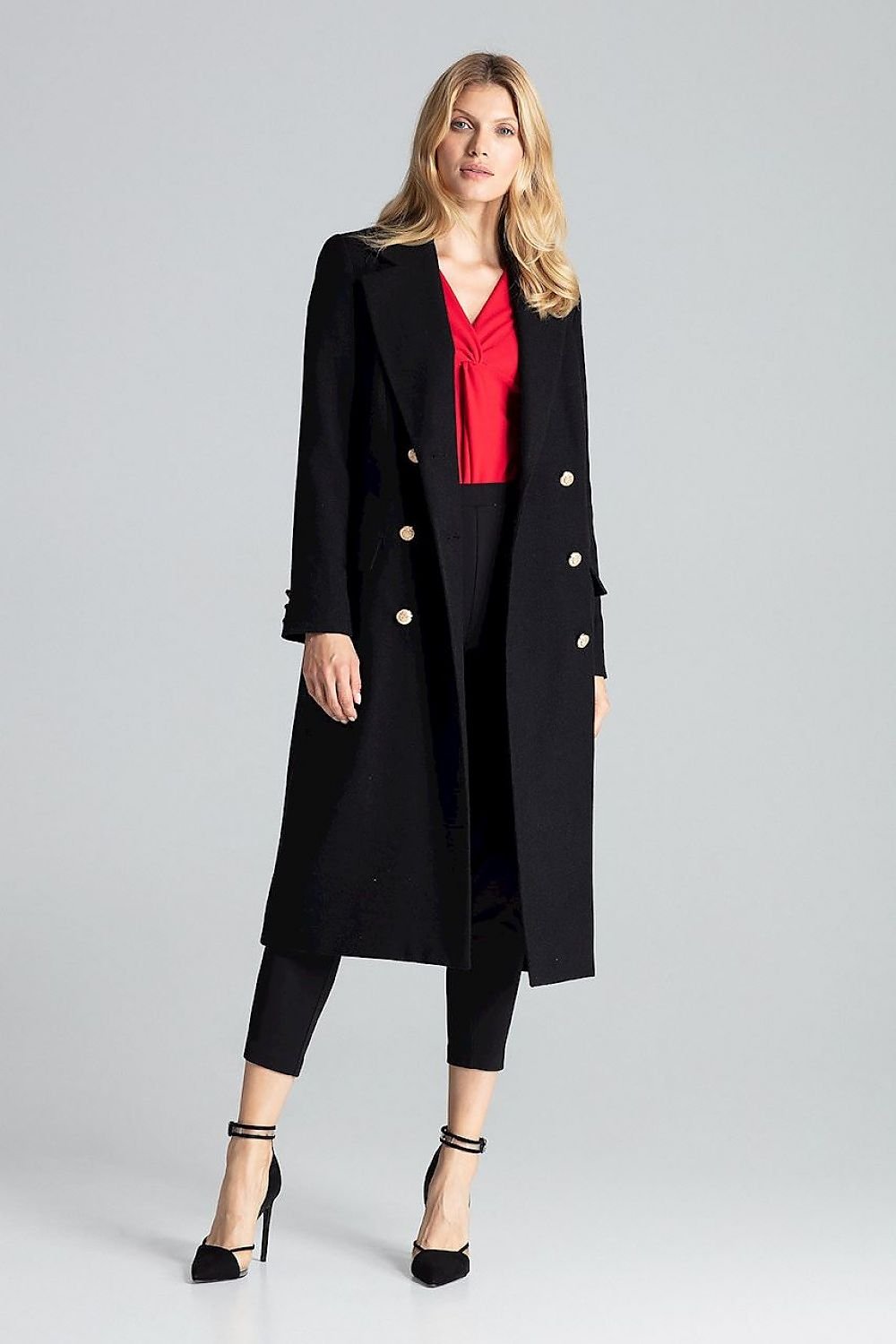 Fashionista Collar Black Coat