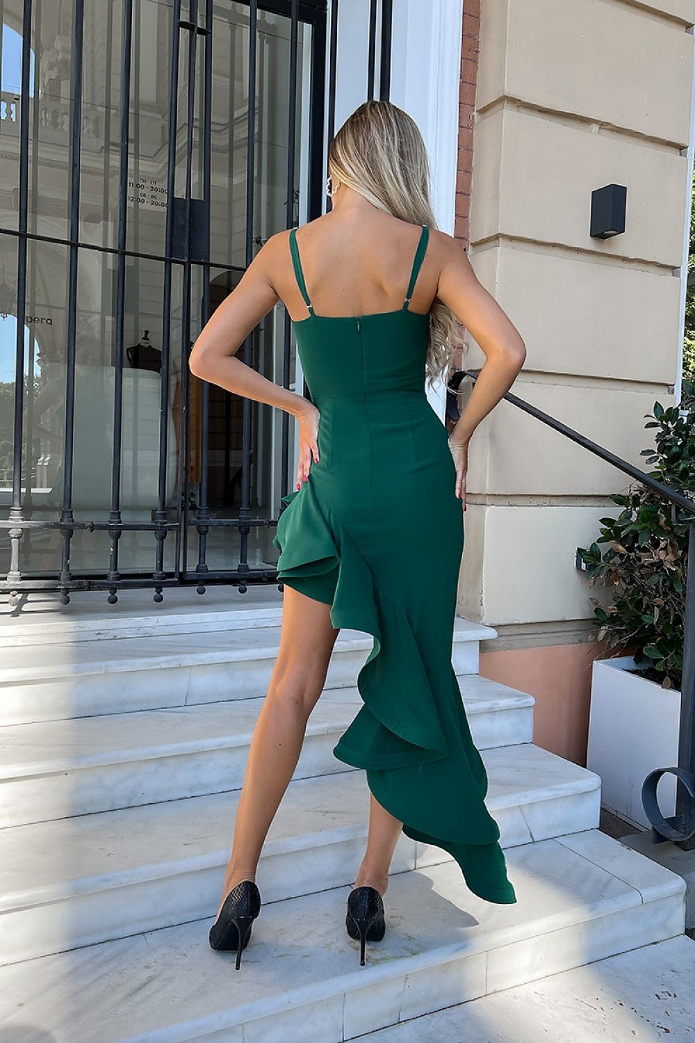 Fashionista Green Spanish Ruffle Dress