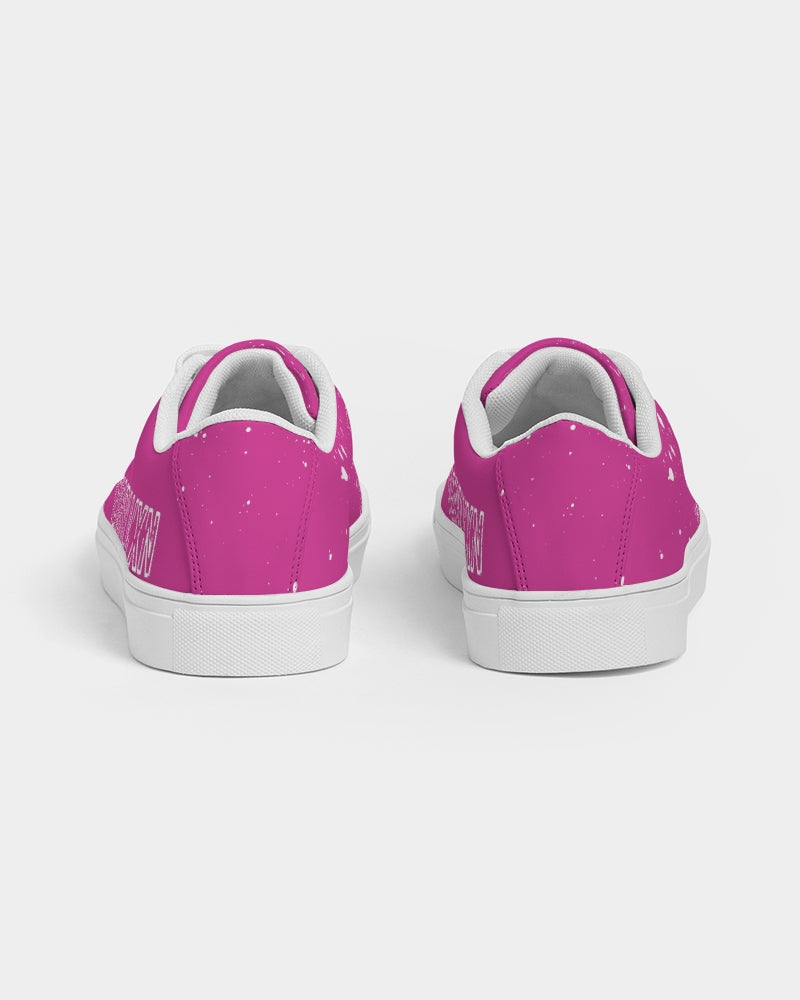 VGVXN Splashes Pink and White Faux-Leather Sneaker
